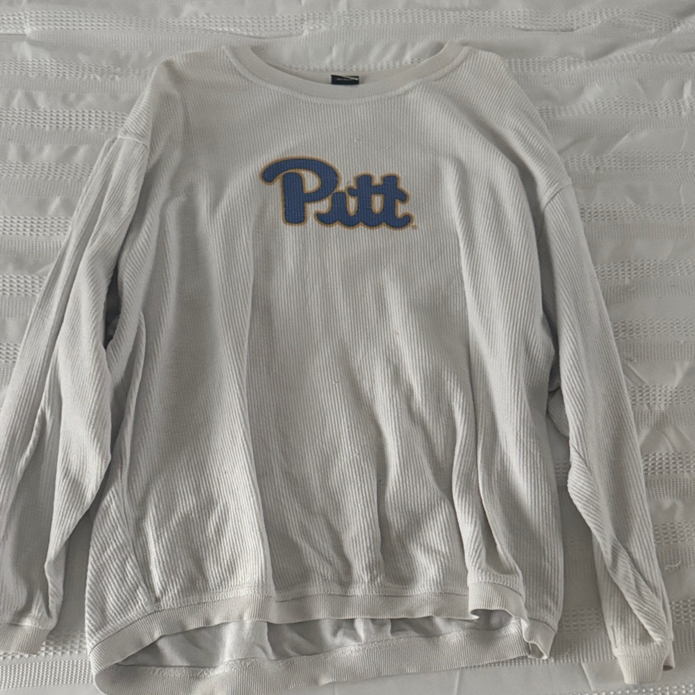 White Long Sleeve Pitt Sweatshirt